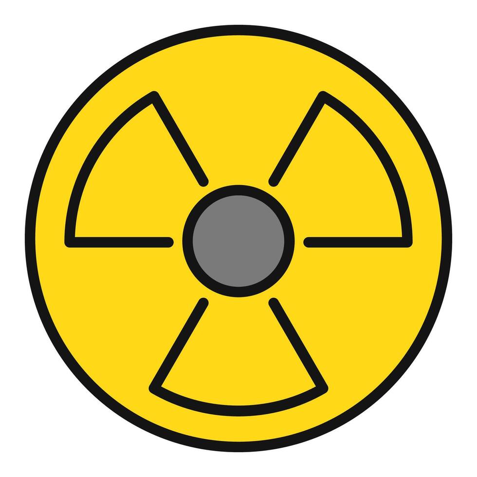 straling verontreiniging vector radioactief risico gekleurde icoon of symbool