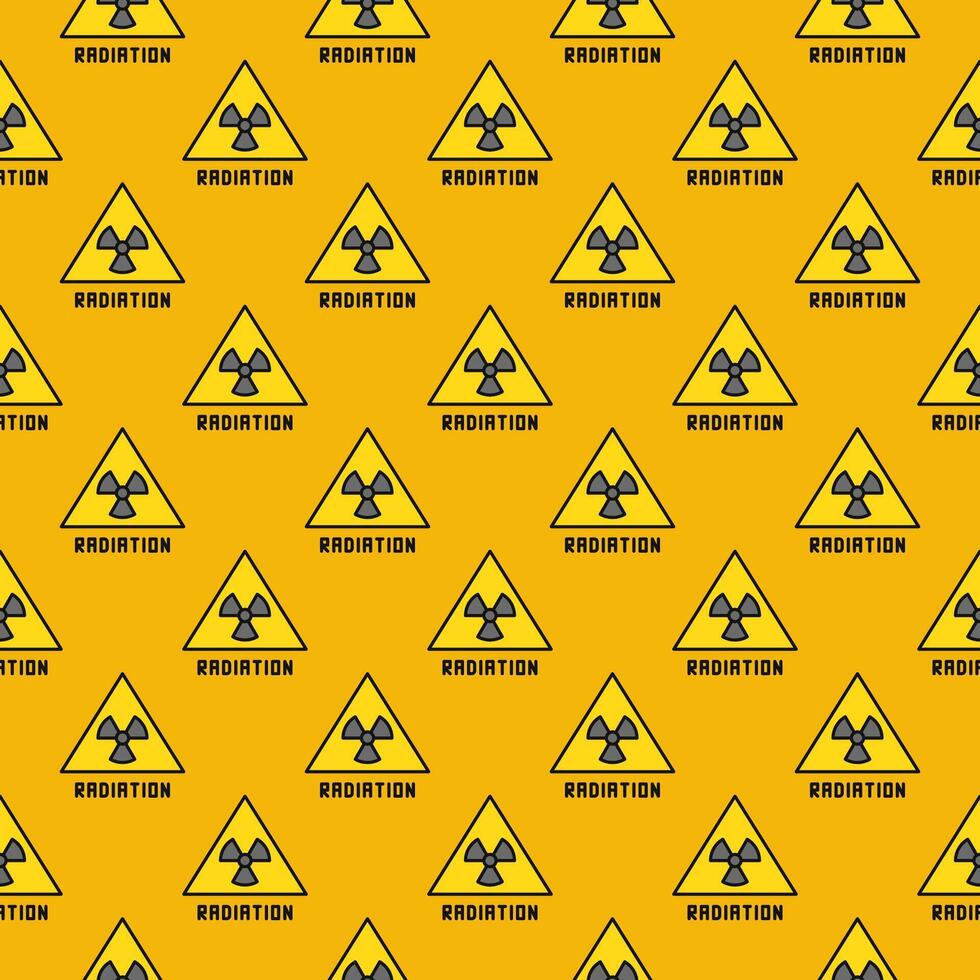 driehoek met straling waarschuwing vector gekleurde naadloos patroon