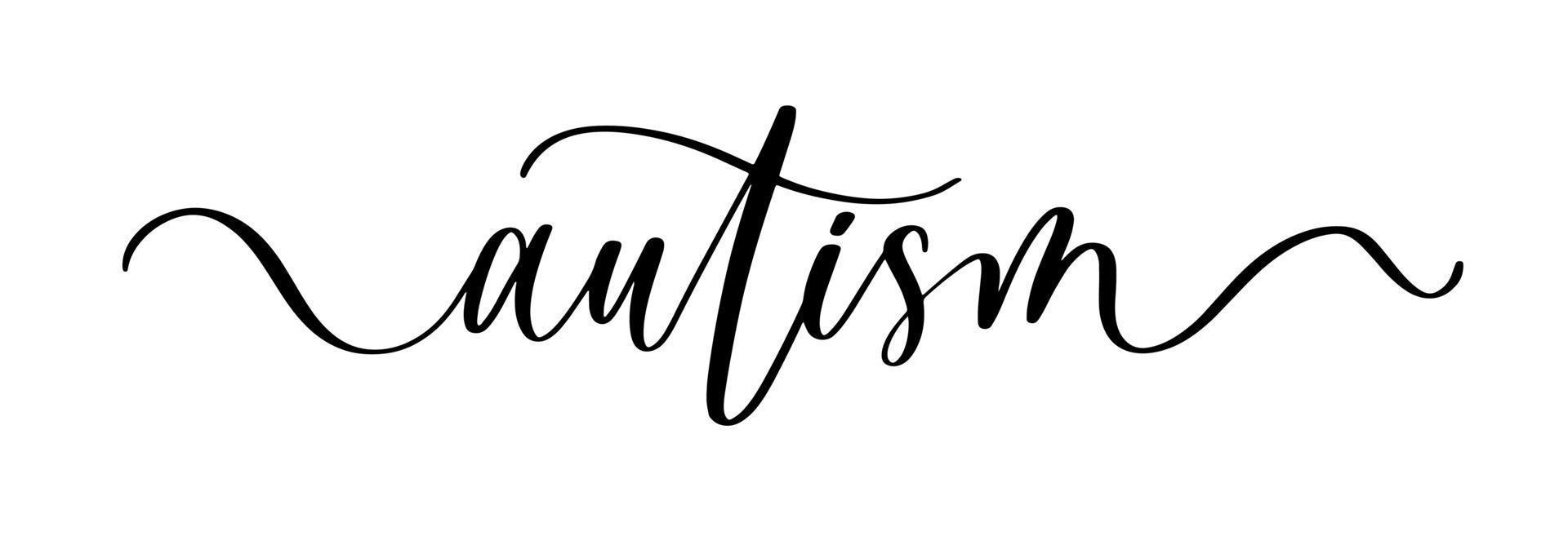 autisme - vector borstel kalligrafie banner.
