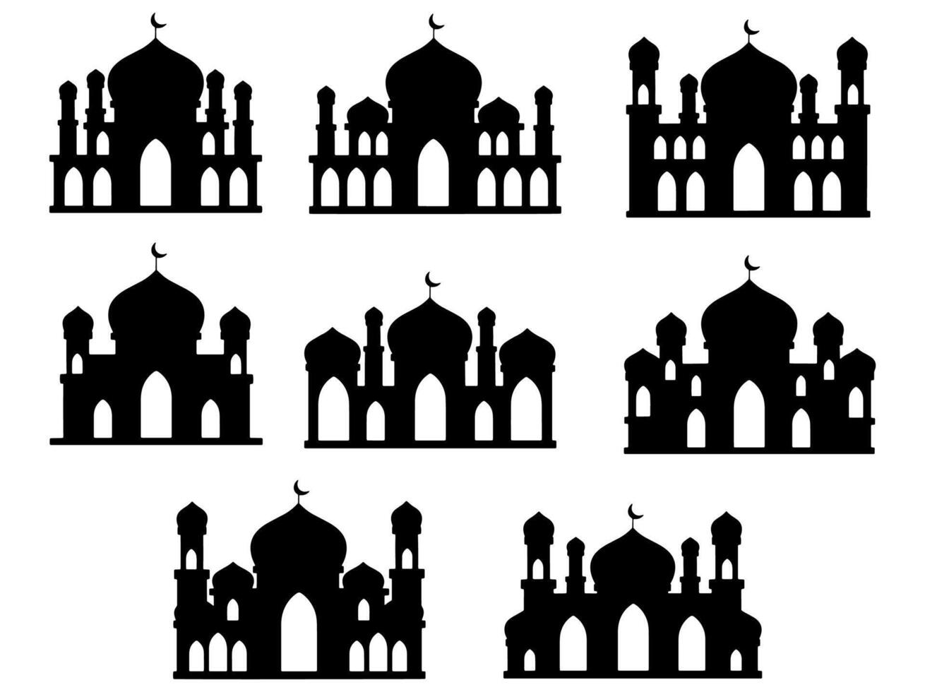 Islamitisch moskee silhouet achtergrond vector