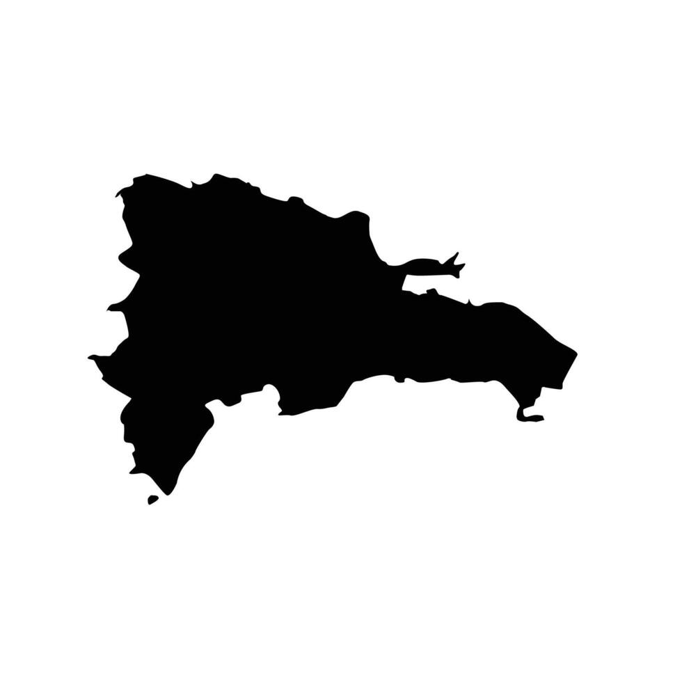 silhouet kaart van dominicaans republiek vector