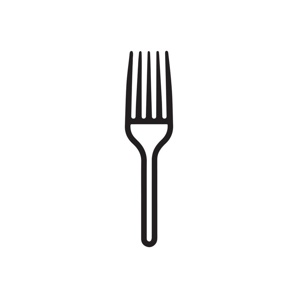 vork icoon. zwart vork icoon Aan wit achtergrond. vector illustratie