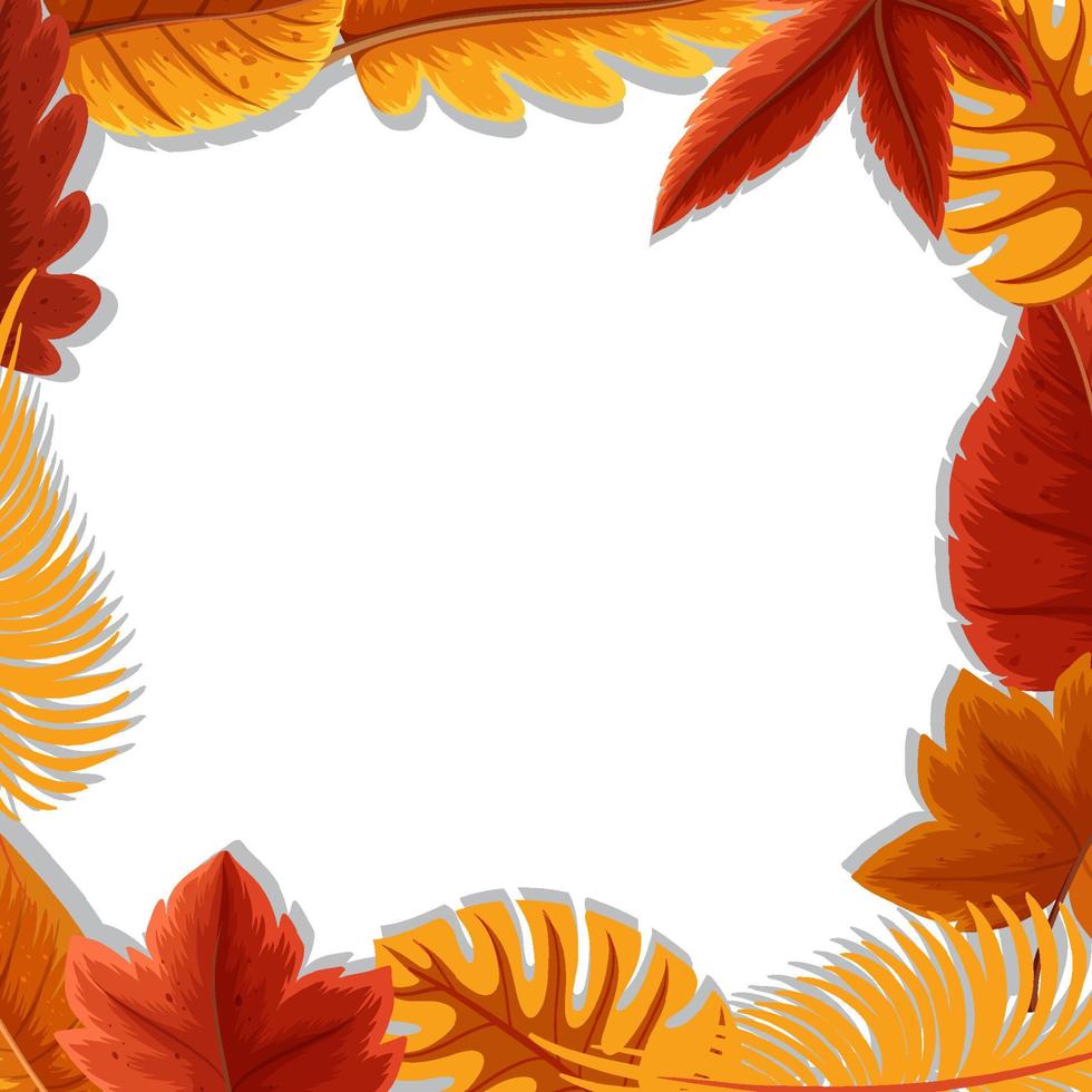 vierkant frame met herfstblad vector