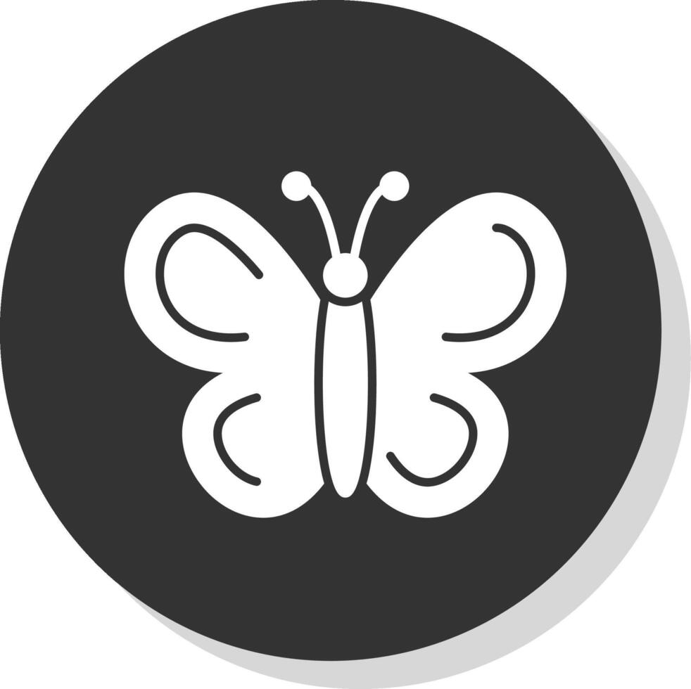 vlinder glyph grijs cirkel icoon vector