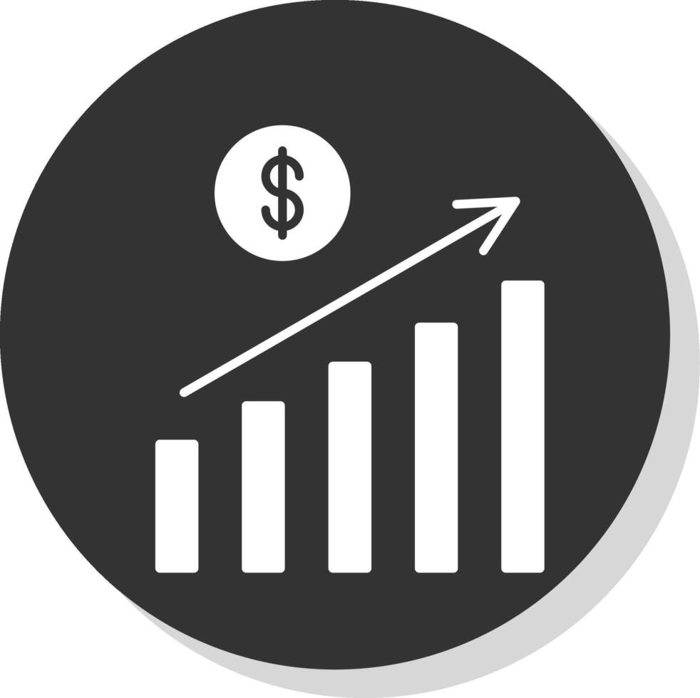 toenemen glyph grijs cirkel icoon vector