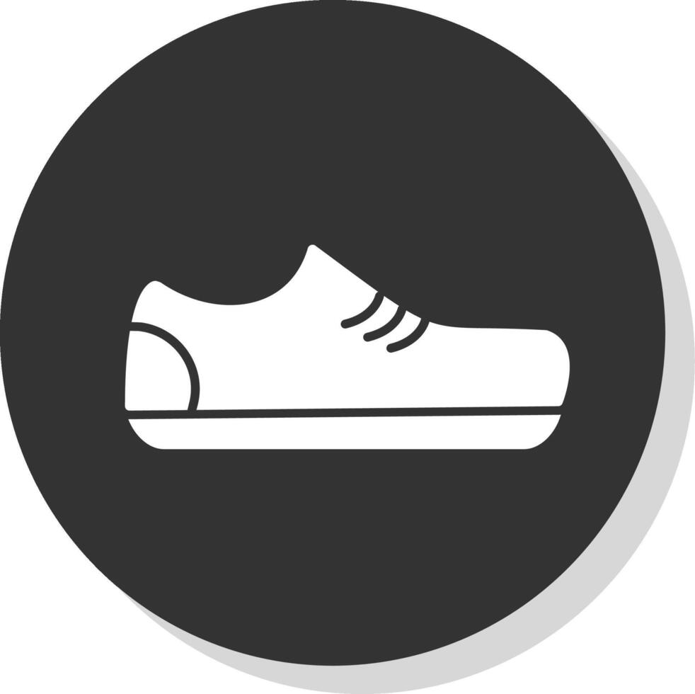 Sportschool schoenen glyph grijs cirkel icoon vector