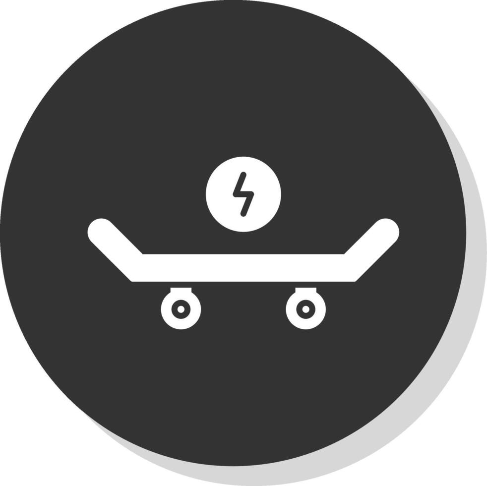 skateboard glyph grijs cirkel icoon vector