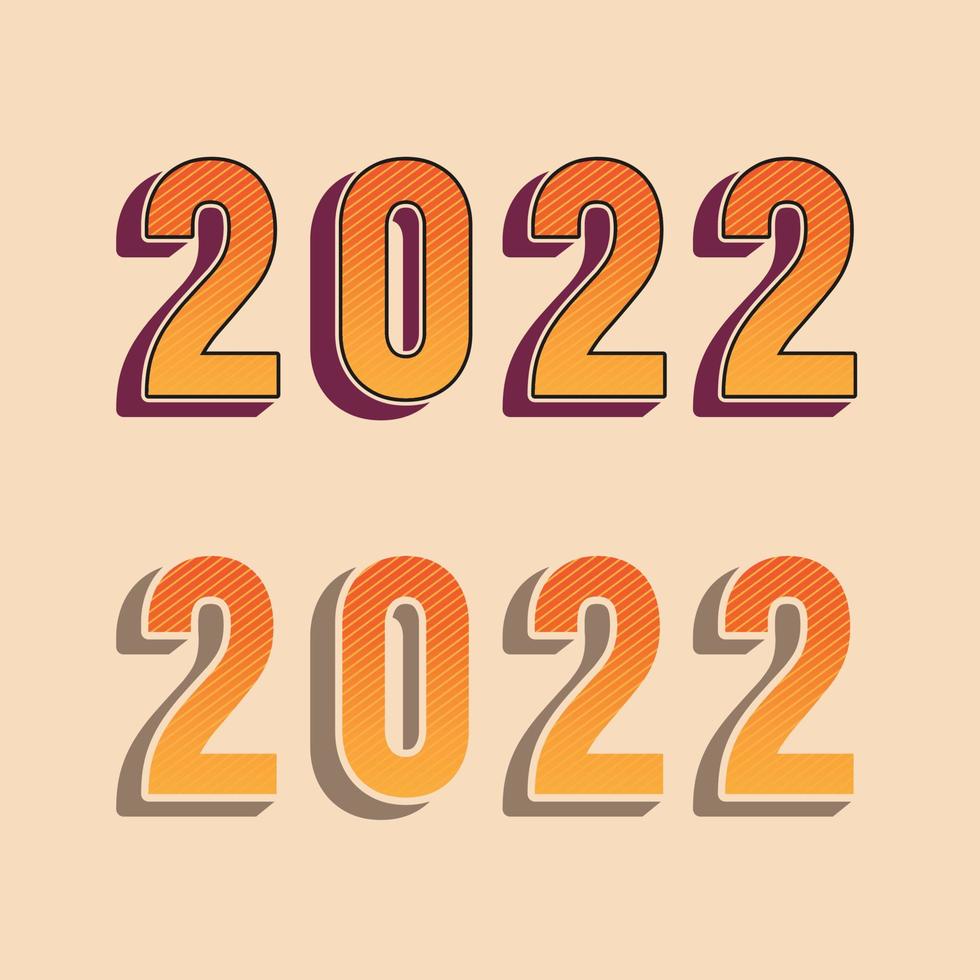 2022 eenvoudig lettertype stijl nummer logo editie gelukkig nieuwjaar, vector bewerkbaar