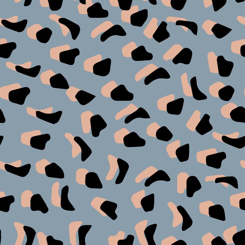 abstracte luipaard huid vector gelast patroon. onregelmatige penseelvlekken en achtergronden. abstracte print van wilde dierenhuid. eenvoudig onregelmatig geometrisch ontwerp.