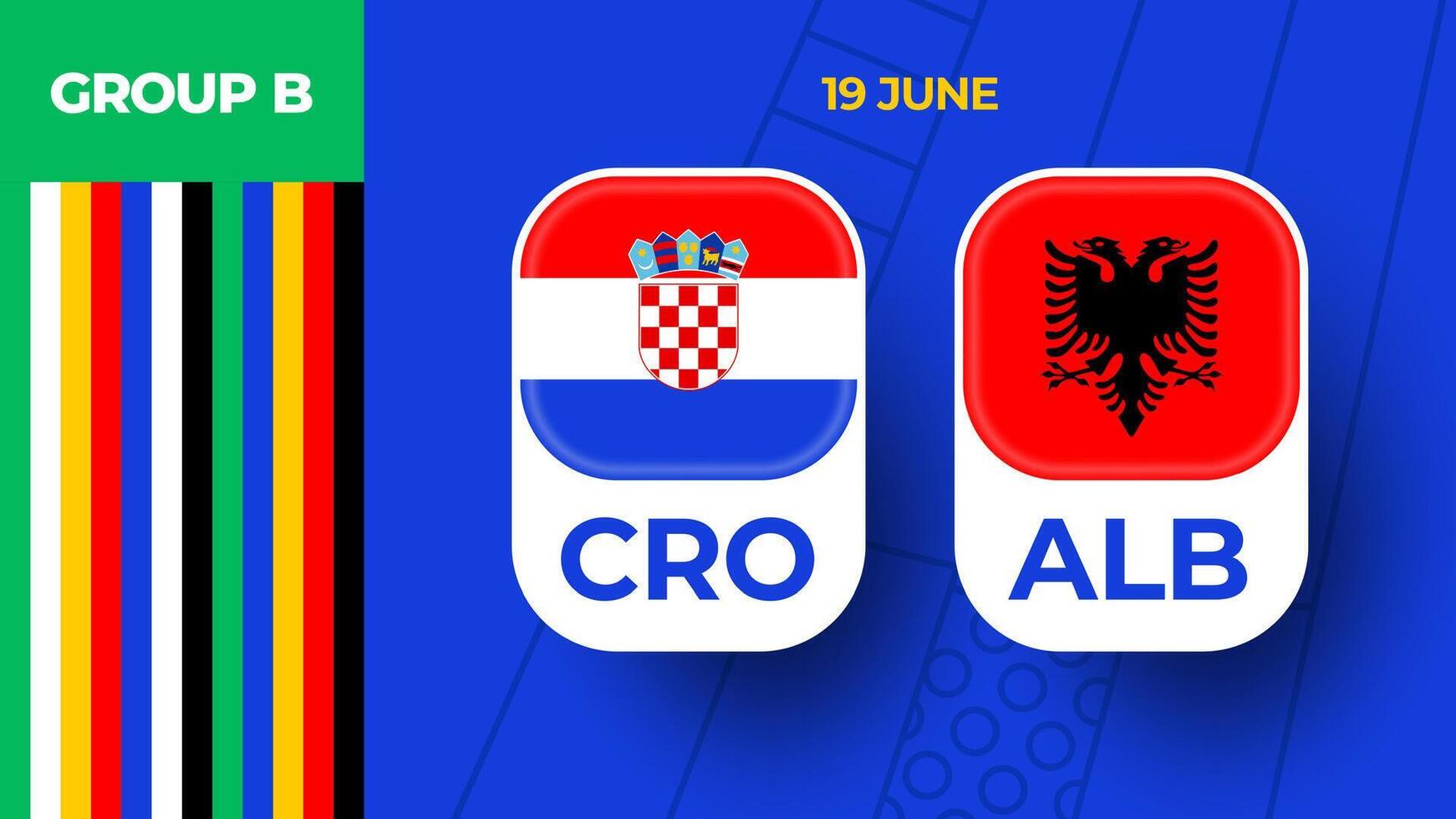 Kroatië vs Albanië Amerikaans voetbal 2024 bij elkaar passen versus. 2024 groep stadium kampioenschap bij elkaar passen versus teams intro sport achtergrond, kampioenschap wedstrijd vector