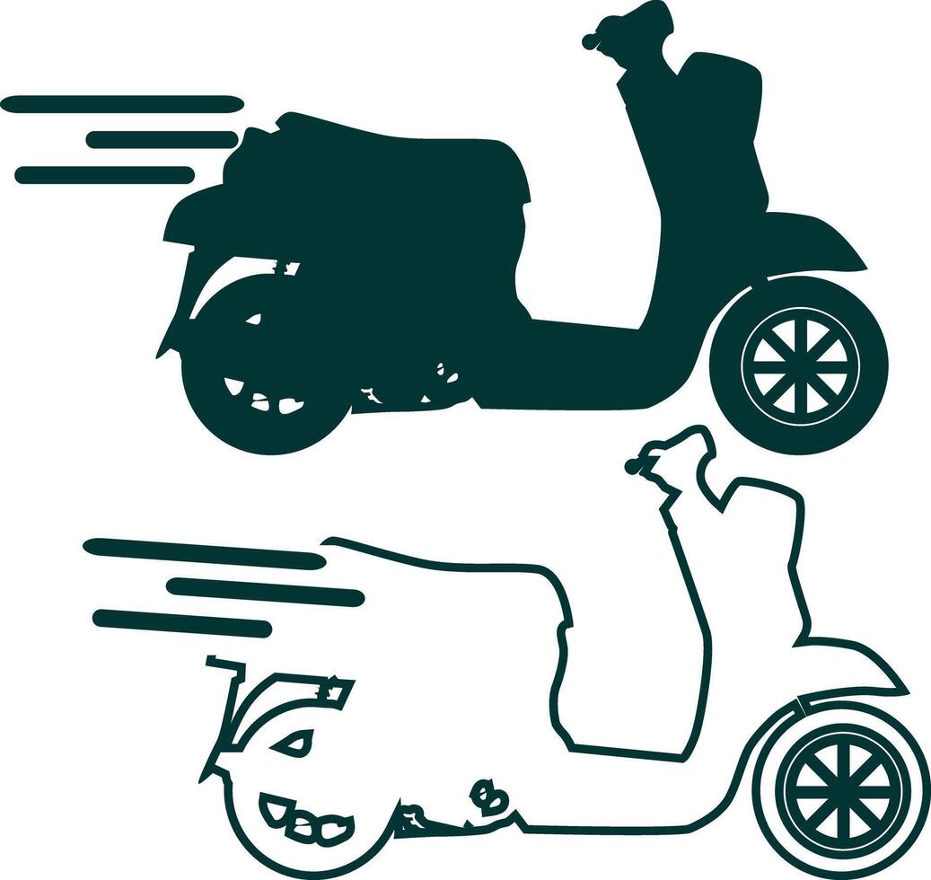 motorfiets en scooter vector vlak illustratie