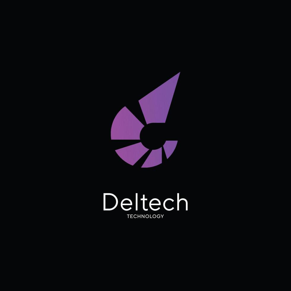 digitaal technologie del tech logo. brief d eerste logo ontwerp. vector