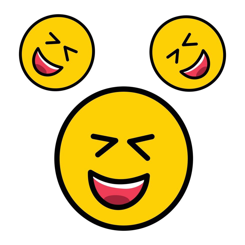 grappig gezicht emoticon kawaii karakter icoon vector illustratie ontwerp. abstract illustratie van gemakkelijk icoon in vlak stijl. grafisch ontwerp sjabloon elementen met een emoticon thema