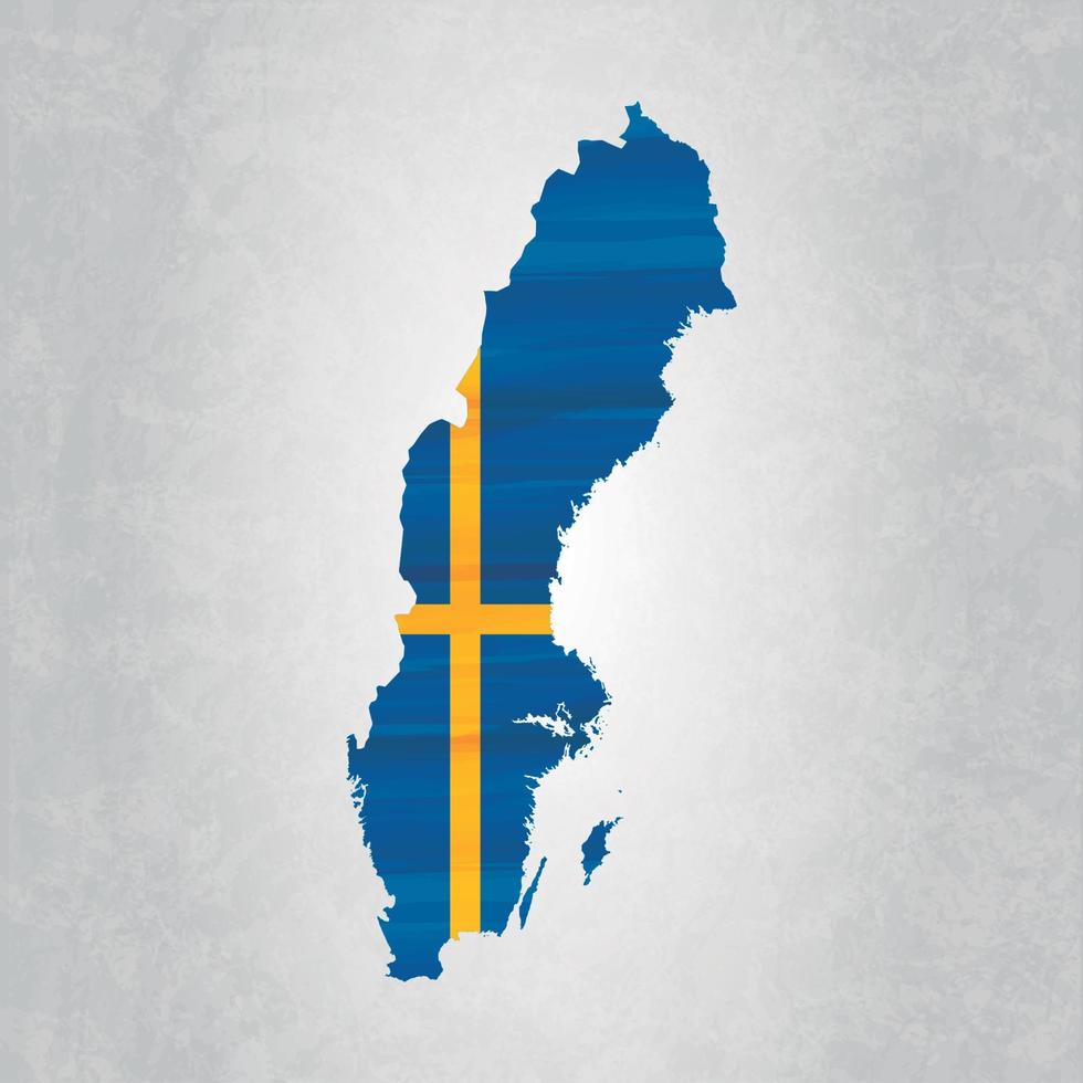 zweden kaart met vlag vector