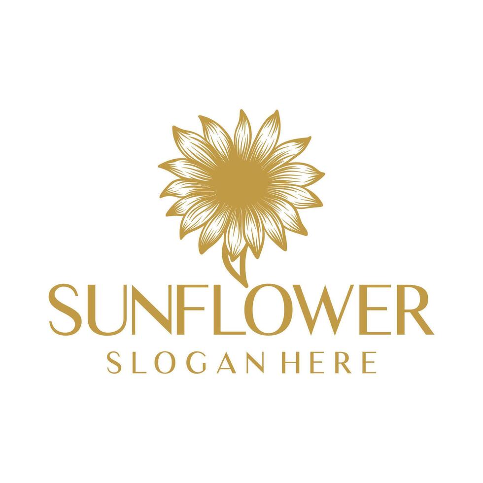 zonnebloem, bloemen logo illustratie vector