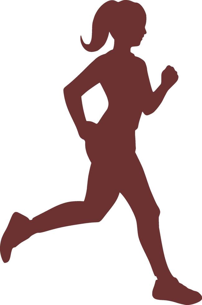 silhouet van een vrouw rennen vector