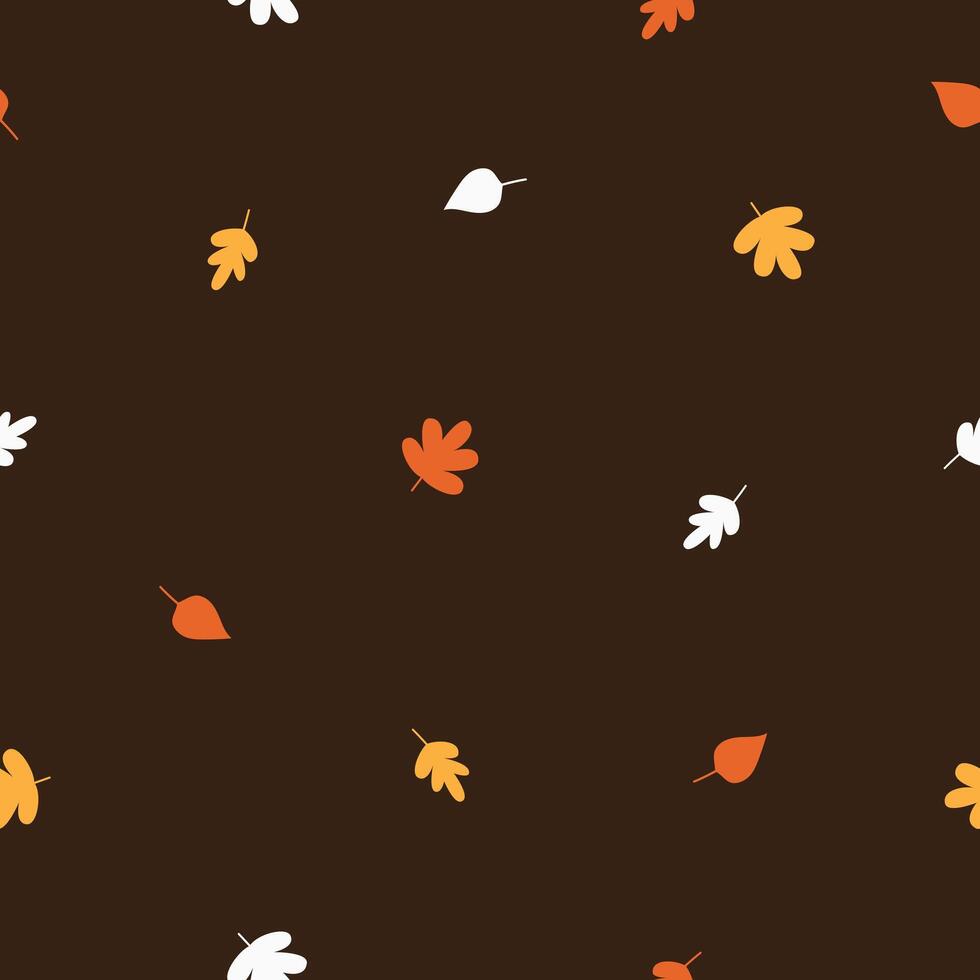 hand- getrokken schattig herfst naadloos patroon met Woud bladeren. vlak halloween en dankzegging afdrukken ontwerp in tekening stijl. herhaald achtergrond vallen oogst omhulsel of behang. vector