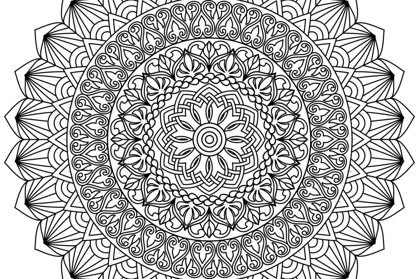 mandala kleur bladzijde voor kinderen en volwassenen bladzijde voor ontspanning en meditatie. circulaire patroon. decoratief ornament etnisch oosters stijl. lijn kunst tekening kleur bladzijde. illustratie vector