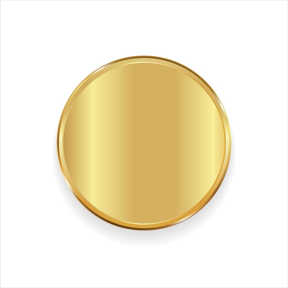 realistisch ronde glimmend blanco goud prijs insigne illustratie vector