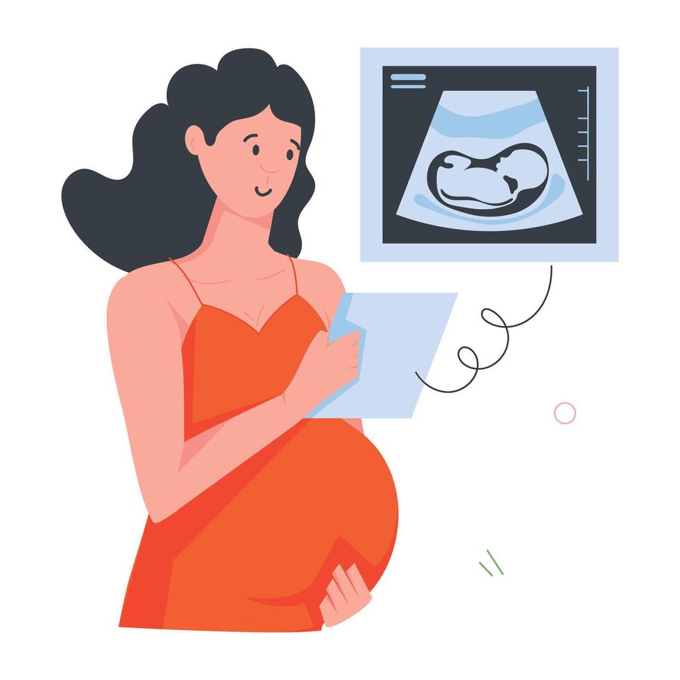 prenataal routine- vlak pictogrammen vector