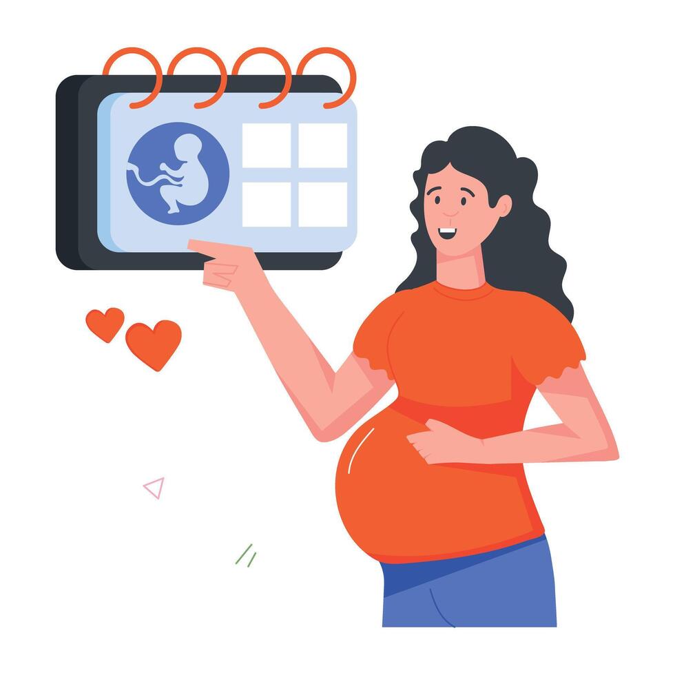 zwangerschap routine- vlak pictogrammen vector