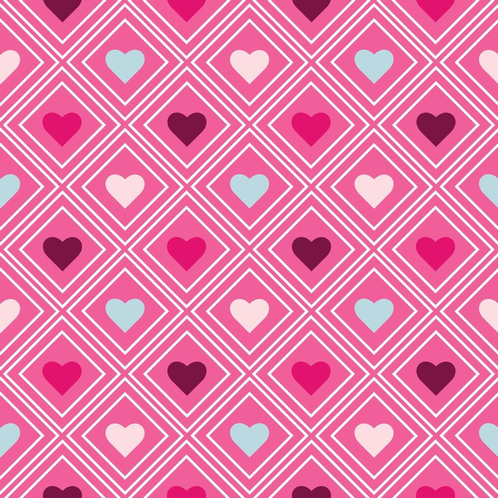 kleurrijk harten geruit patroon naadloos vector