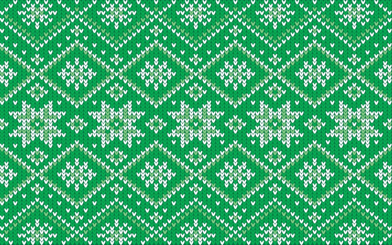 kerstjacquardpatroon met witte en groene geometrische vormen vector