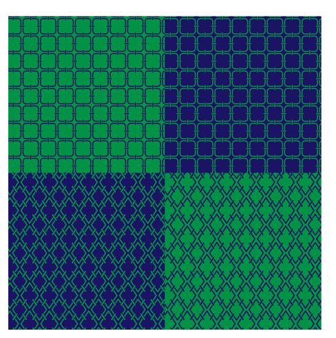 blauwe en groene geometrische patronen vector