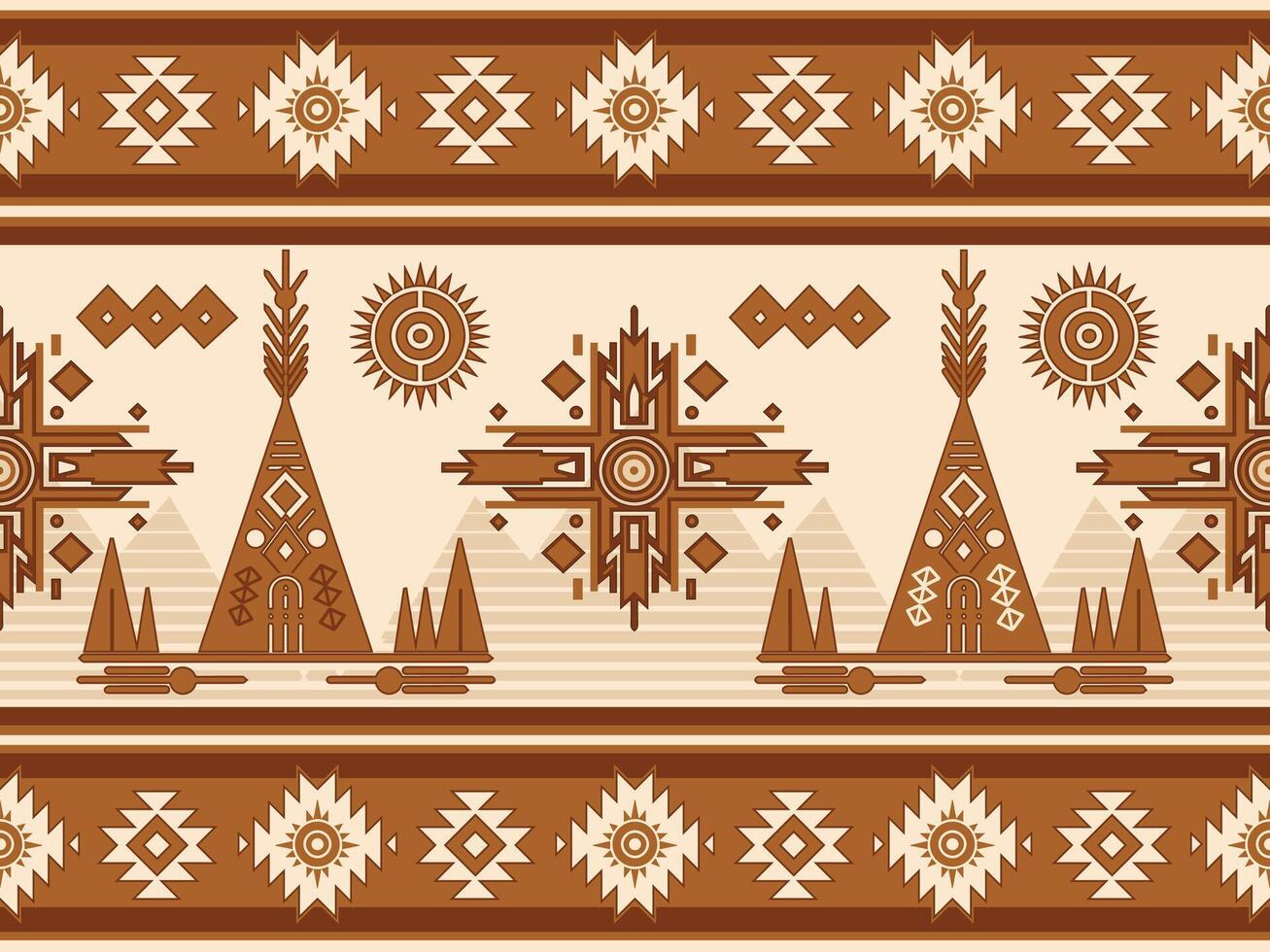 inheems Amerikaans Indisch ornament patroon meetkundig etnisch textiel structuur tribal aztec patroon Navajo Mexicaans kleding stof naadloos decoratie mode vector