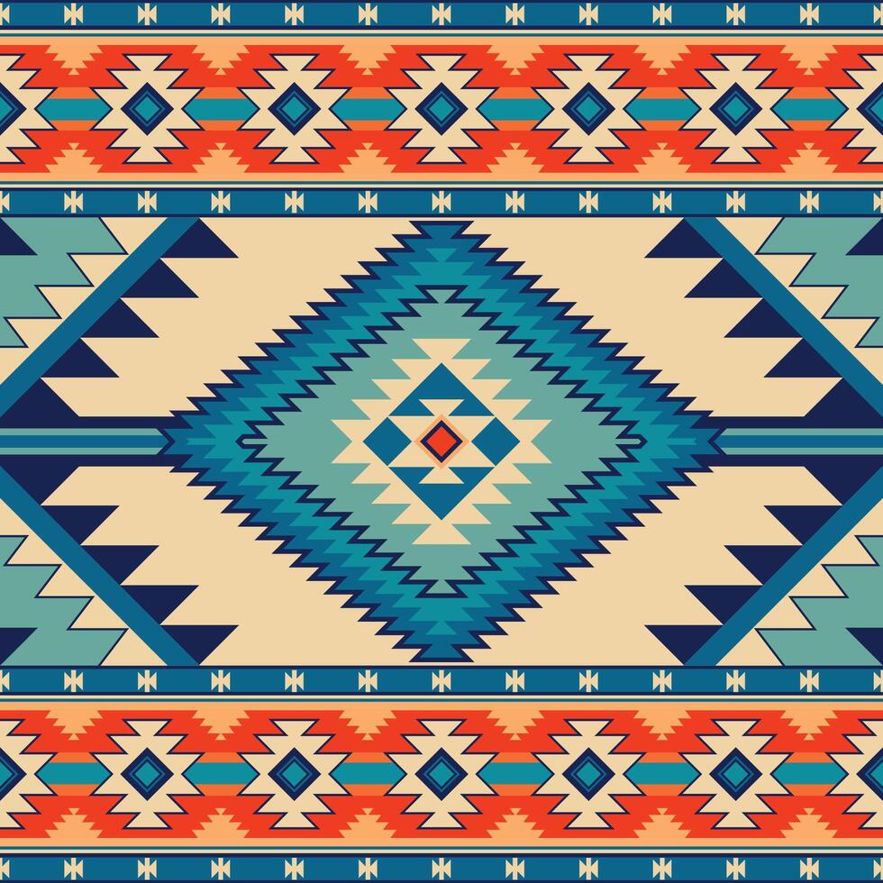 inheems Amerikaans Indisch ornament patroon meetkundig etnisch textiel structuur tribal aztec patroon Navajo Mexicaans kleding stof naadloos decoratie mode vector