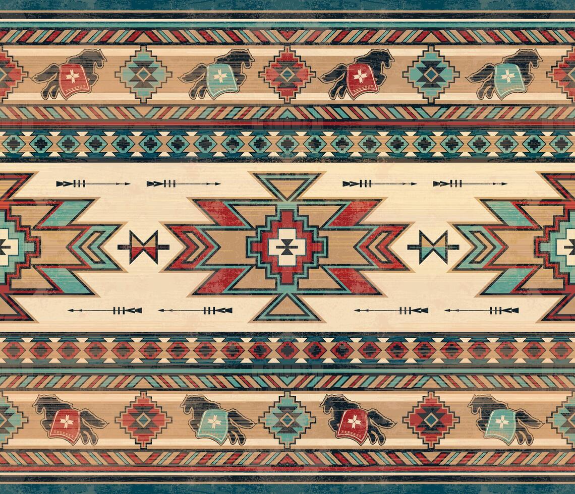 inheems Amerikaans Indisch ornament patroon meetkundig etnisch textiel structuur tribal aztec patroon Navajo Mexicaans kleding stof naadloos decoratie mode vector