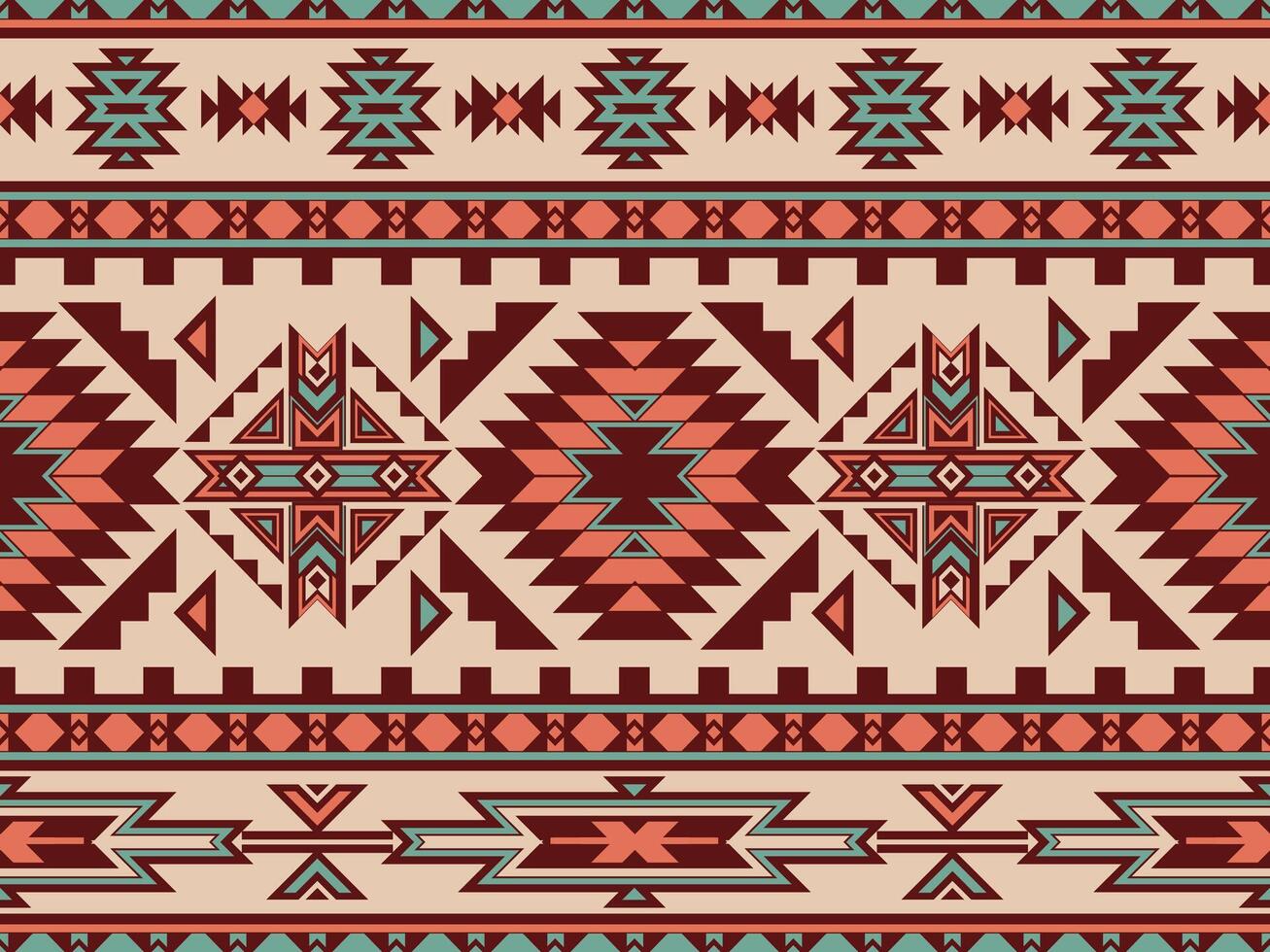 inheems Amerikaans Indisch ornament patroon meetkundig etnisch textiel structuur tribal aztec patroon Navajo Mexicaans kleding stof naadloos decoratie mode vector