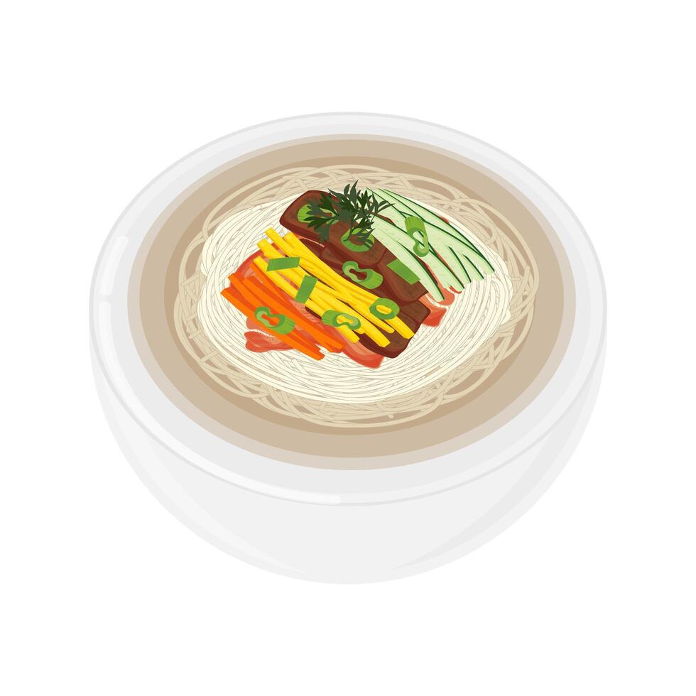 illustratie logo janchi guksu Koreaans warm noodle vector