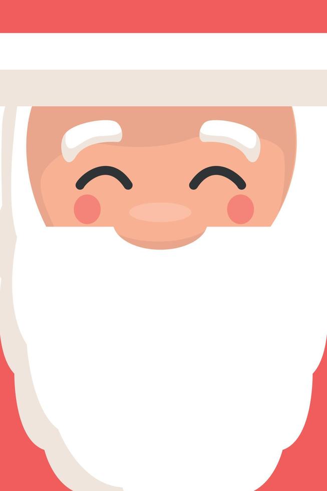 kerstkaartontwerp van het gezicht van de kerstman om detail te schrijven vector