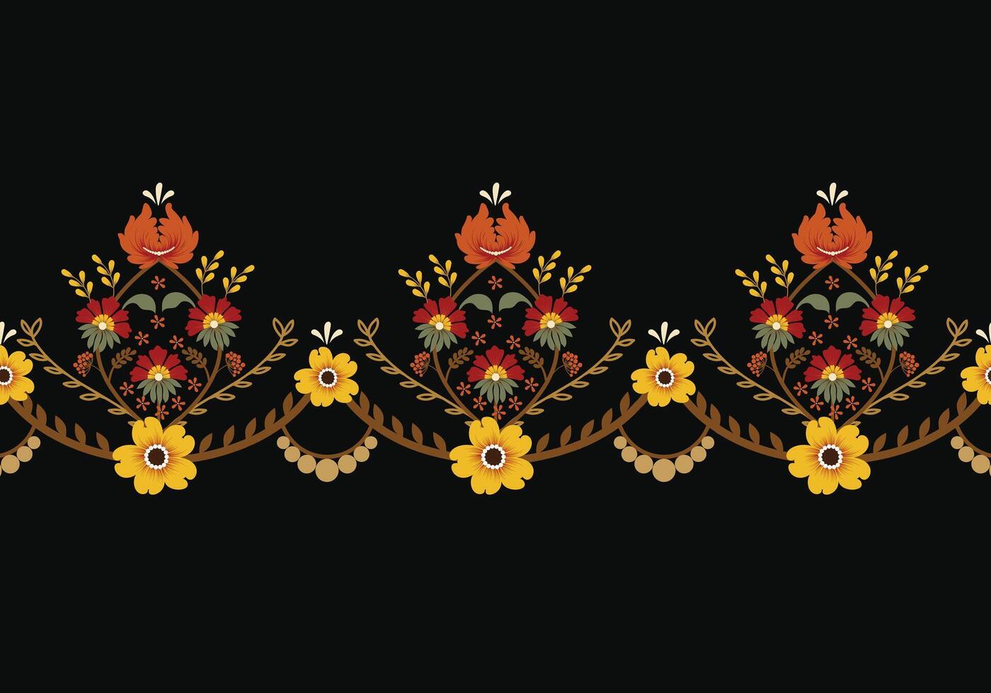 naadloos patroon met bloemen ornament vector