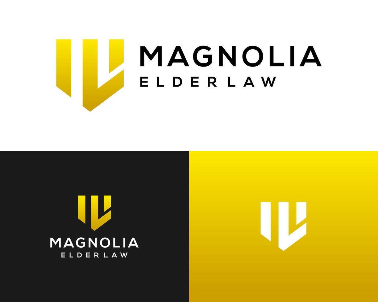 brief ml monogram schild advocaat Bij wet logo ontwerp. vector