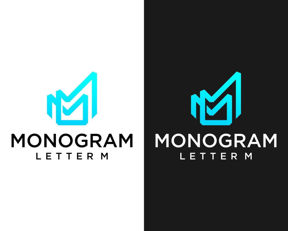 brief m monogram bedrijf bedrijf logo ontwerp. vector