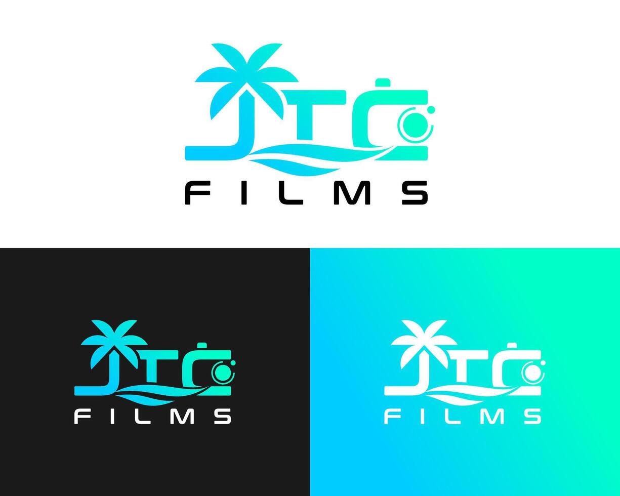 jtc brieven monogram vakantie camera logo ontwerp. vector