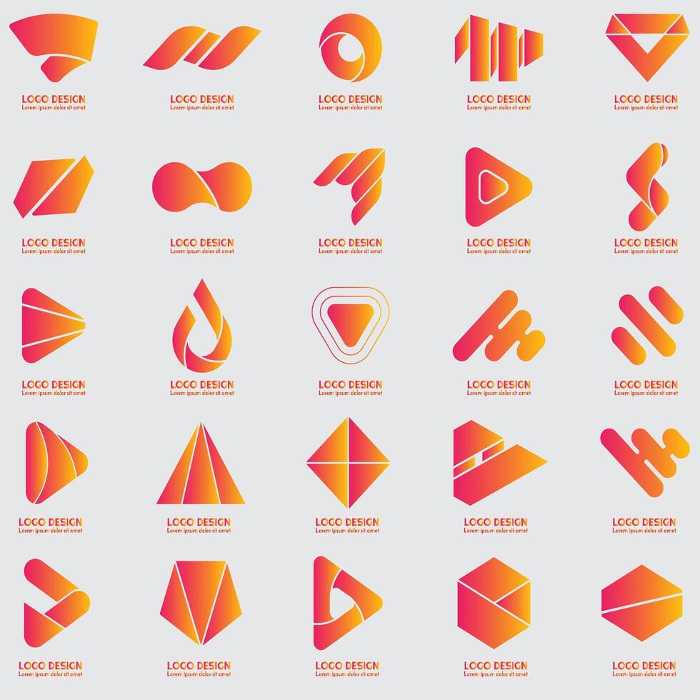 modern winkel verzameling van logo ontwerpen vol bewerkbare eps vector