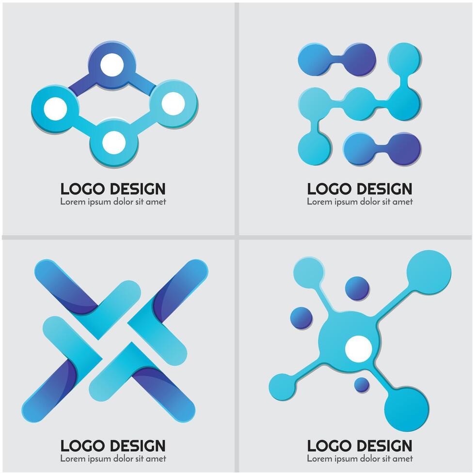 abstract logos met verschillend kleuren vector