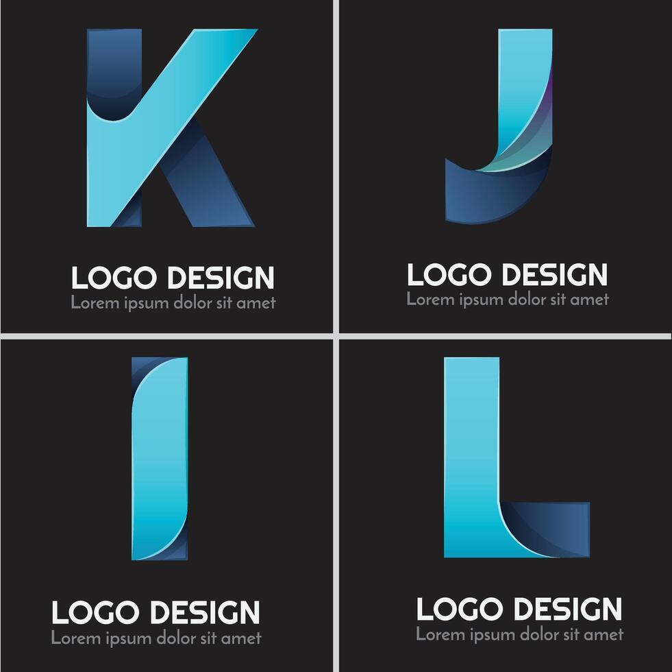 brief logo modern en meetkundig typografie vector