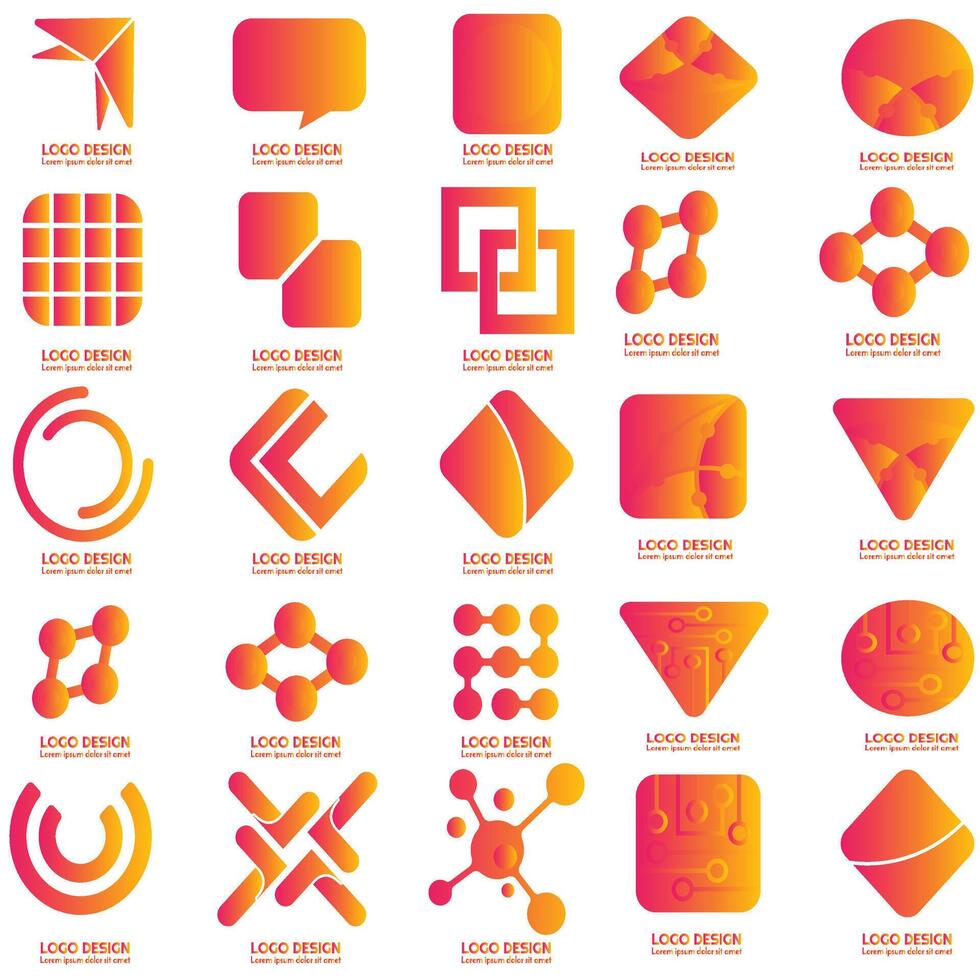 modern winkel verzameling van logo ontwerpen vol bewerkbare eps vector