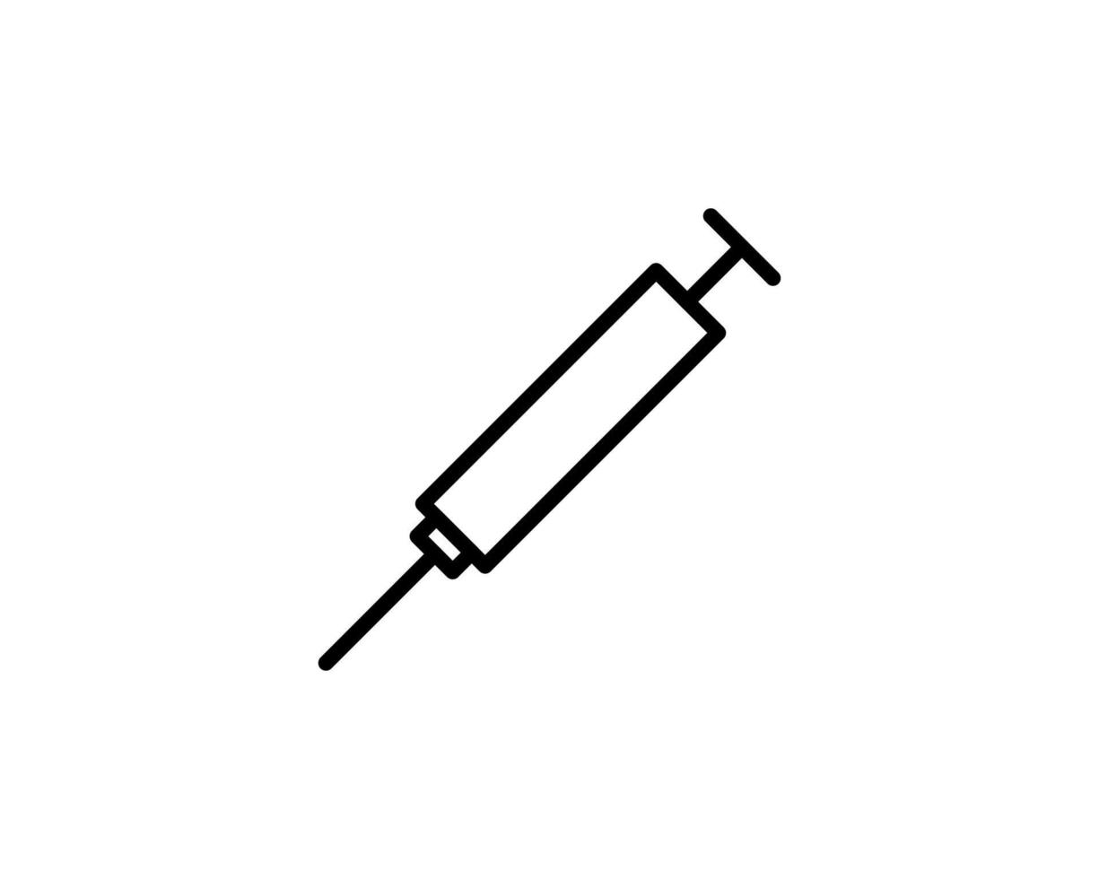 spuit lijn pictogram. injectie vectorillustratie geïsoleerd op wit. vaccinatieoverzichtsstijlontwerp, ontworpen voor web en app. eps 10 vector