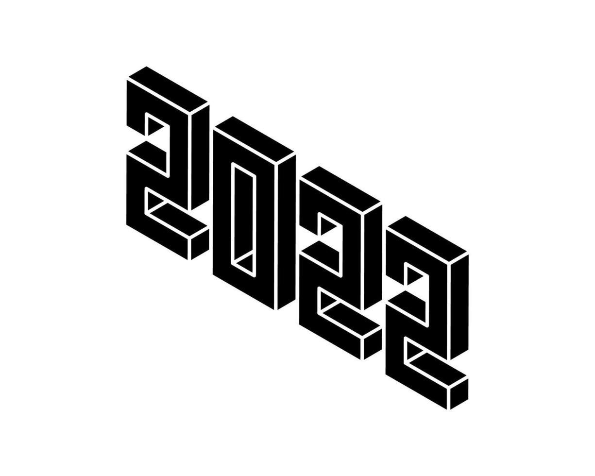 2022 gelukkig nieuwjaar tekst. ontwerpsjabloon viering typografie poster, spandoek of wenskaart voor prettige kerstdagen en gelukkig nieuwjaar. vector illustratie vintage