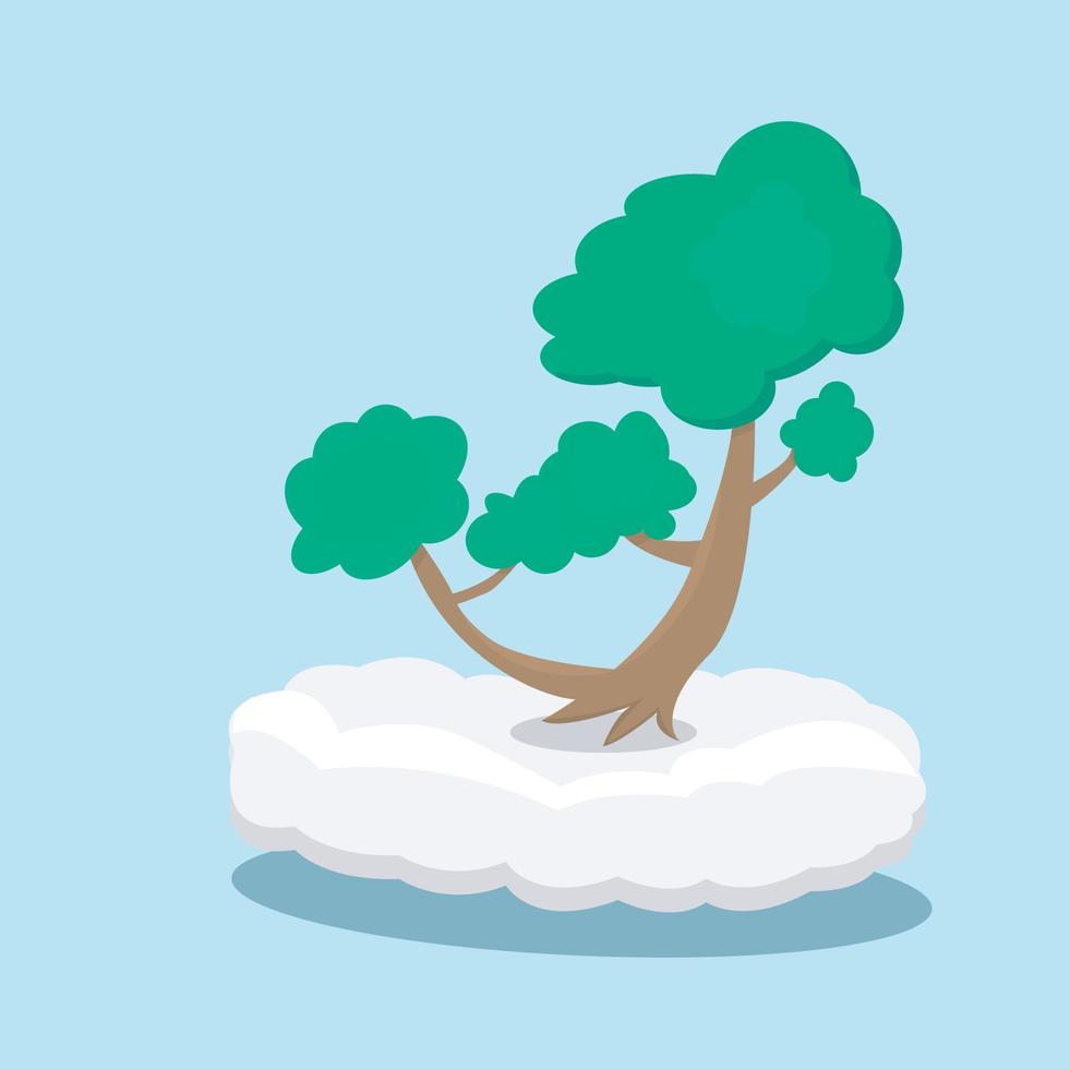 pictogram hout op wolken en blauwe kleur achtergrond. vector