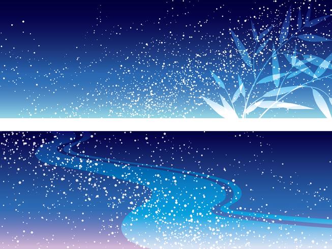 Set van twee vectormelkweg illustraties voor het Japanese Star Festival. vector