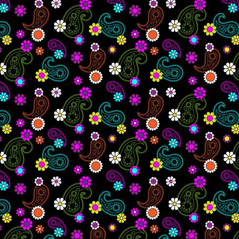 mod floral paisley patroon vector