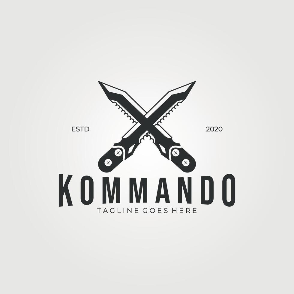 mes van commando leger logo wijnoogst illustratie, scherp mes vector