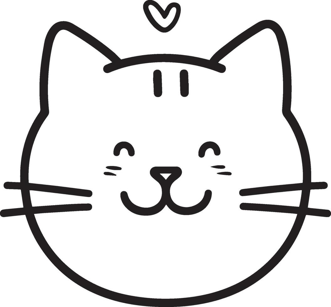 gemakkelijk lijn tekening van kat vector