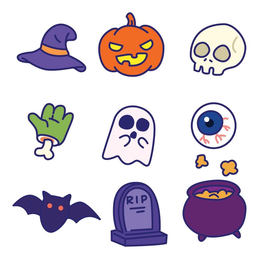 tekenfilm halloween vakantie ilustration sticker vector